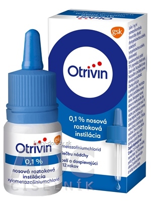 Otrivin 0,1 % int nao, kvapky 1 mg (fľ.HDPE) 1x10 ml