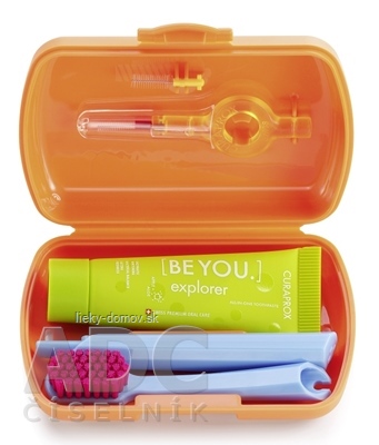 CURAPROX Travel set oranžový (1x zubná kefka, 2x medzizubná kefka CPS, 1x zubná pasta 10 ml) 1x1 set