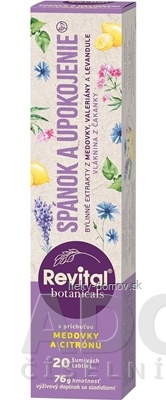 Revital Botanicals SPÁNOK A UPOKOJENIE tbl eff s bylinnými extraktmi, s príchuťou medovky a citrónu 1x20 ks