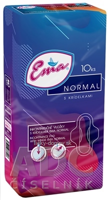 Ema NORMAL vložky s krídelkami inkontinenčné, pre ženy 1x10 ks