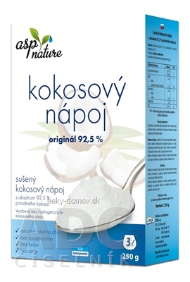 asp KOKOSOVÝ NÁPOJ originál s obsahom 92,5% kokosu, sušený, práškový 1x250 g