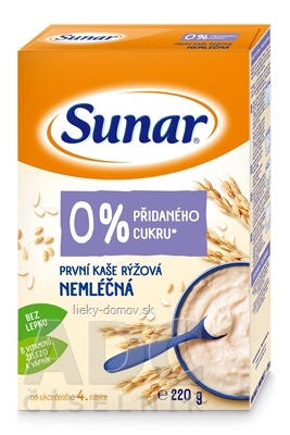 Sunar Prvá KAŠA ryžová NEMLIEČNA (od ukonč. 4. mesiaca) 1x220 g