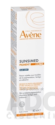 AVENE SUNSIMED PIGMENT, SPF 50+ prevencia fotostarnutia a škvŕn od UV žiarenia 1x80 ml