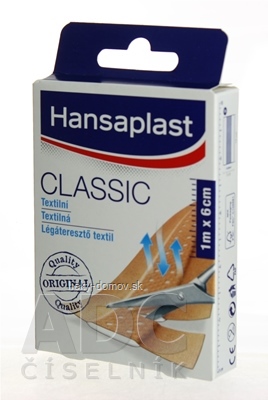 Hansaplast CLASSIC náplasť textilná (6cmx1m) 1x1 ks