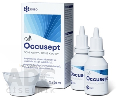 Occusept ENEO očné kvapky, s vaničkou, 2x20 ml