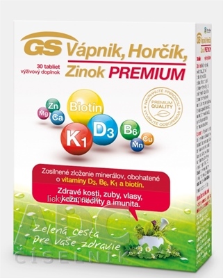 GS Vápnik, Horčík, Zinok PREMIUM tbl 1x30 ks