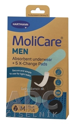MoliCare MEN M absorpčná spodná bielizeň 1 ks + X-Change vložka 5 ks, 1x1 set