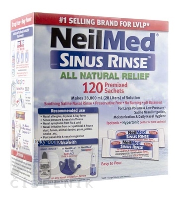 NeilMed SINUS RINSE Natural vrecúška (morská soľ), na hygienu nosa, 1x120 ks