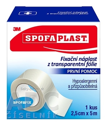 3M SPOFAPLAST č.432 Fixačná náplasť 2,5cm x 5m, z transparentnej fólie, cievka 1x1 ks