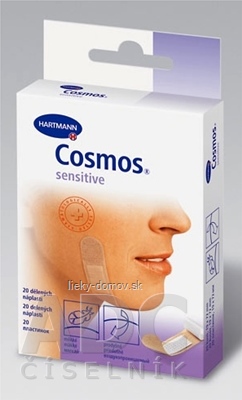 COSMOS Jemná náplasť na rany z netkanej textílie, pre citlivú pokožku (19x72 mm) 1x20 ks