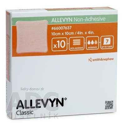 ALLEVYN Non-Adhesive Krytie polyuretánové hydrocelulárne, neadhezívne, 10x10 cm, 1x10 ks