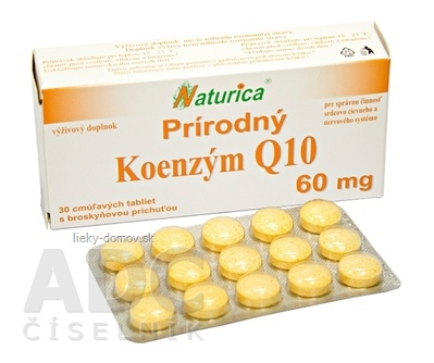 Naturica Prírodný KOENZÝM Q10 60 mg tbl (cmúľavé tablety) 1x30 ks