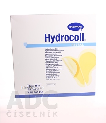 HYDROCOLL SACRAL kompres hydrokoloidný, rany v sakrálnej oblasti (12cm x 18cm) 1x5 ks