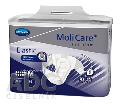 MoliCare Premium Elastic 9 kvapiek M plienkové nohavičky zalepovacie 1x26 ks