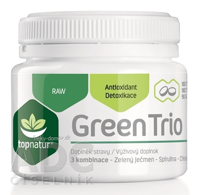 topnatur GREEN TRIO tbl (spirulina, chlorella, zelený jačmeň) 1x180 ks