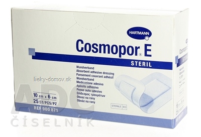 COSMOPOR E STERIL obväz na rany sterilný (10 x 6 cm) 1x25 ks