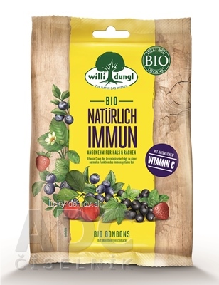 Willi dungl BIO NATÜRLICH IMMUN bio bylinné, plnené, furé cukríky, Vitamín C (inov.2024) 1x60 g