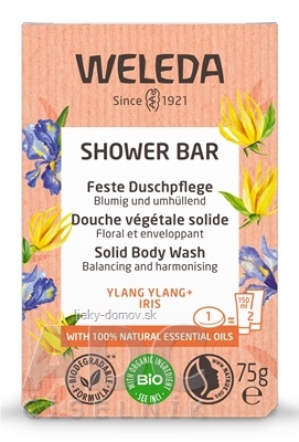 WELEDA SHOWER BAR Kvetinové vonné mydlo ylang ylang + iris, s esenciálnymi olejmi 1x75 g