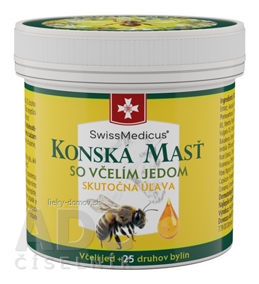 SwissMedicus KONSKÁ MASŤ SO VČELÍM JEDOM 25 druhov bylín 1x150 ml