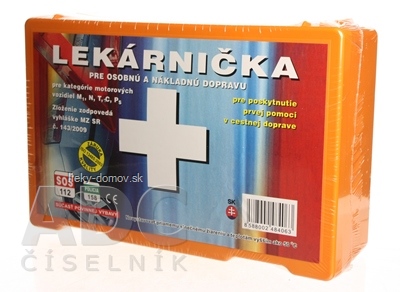 Panacea LEKÁRNIČKA pre osobnú a nákladnú dopravu pre kategóriu motorových vozidiel M1,N,T,C,Ps (oranžový plastový obal) 1x1 ks