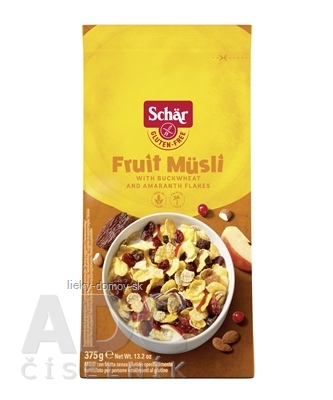 Schär Fruit Müsli bezgluténové müsli s ovocím, 1x375 g