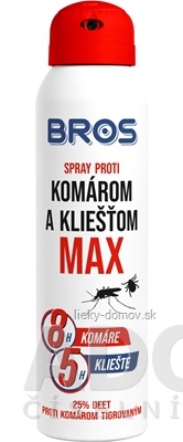 BROS spray proti komárom a kliešťom MAX 1x90 ml