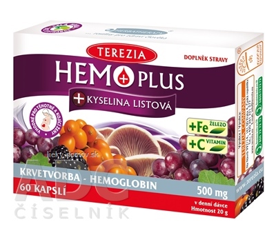 TEREZIA HEMOPLUS + KYSELINA LISTOVÁ cps 1x60 ks