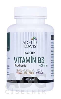 Adelle Davis VITAMÍN B3, nikotínamid 400 mg cps 1x60 ks