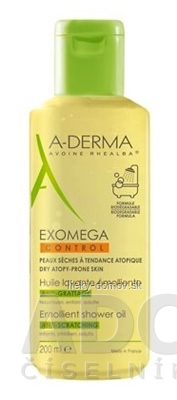 A-DERMA EXOMEGA CONTROL HUILE LAVANTE ÉMOLLIENTE zvláčňujúci sprchovací olej 1x200 ml