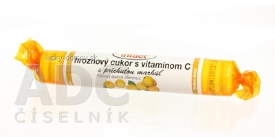 INTACT HROZNOVÝ CUKOR s vitamínom C s príchuťou marhúľ (pastilky v rolke) 1x40g