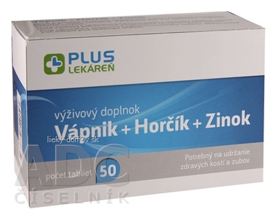 PLUS LEKÁREŇ Vápnik + Horčík + Zinok tbl 1x50 ks