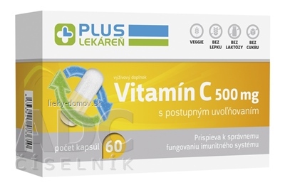 PLUS LEKÁREŇ Vitamín C 500 mg cps s postupným uvoľňovaním 1x60 ks