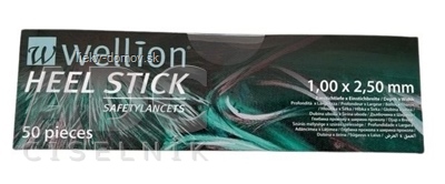 Wellion HEEL STICK - Lanceta bezpečnostná 1,00 x 2,50 mm (WELL2NEOHH), sterilná, jednorázová, 1x50 ks