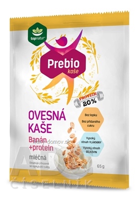 topnatur Prebio OVSENÁ KAŠA mliečna Banán+proteín instantná zmes 1x65 g