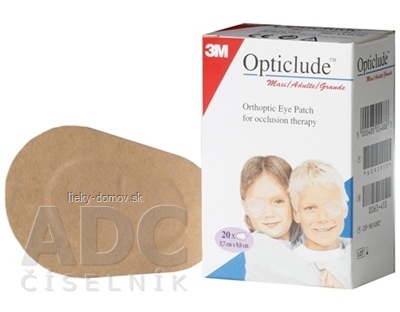3M Opticlude Standard Maxi Očná náplasť [SelP] 5,7x8 cm, ortoptická, na liečbu strabizmu 1x20 ks
