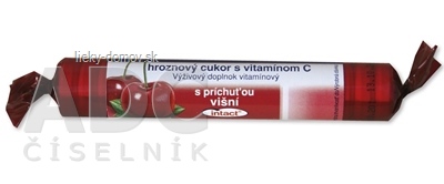 INTACT HROZNOVÝ CUKOR s vitamínom C s príchuťou višní (pastilky v rolke) 1x40g