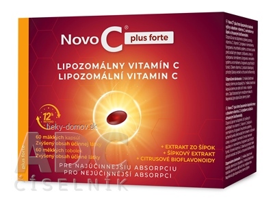 Novo C plus forte LIPOZOMÁLNY VITAMÍN C cps mol, s extraktom zo šípok a citrusovými bioflavonoidmi, 1x60 ks