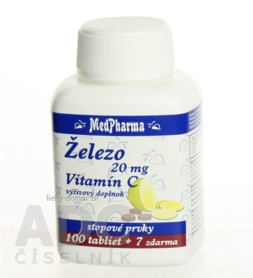 MedPharma ŽELEZO 20MG + Vit. C tbl 100+7 zadarmo (107 ks)