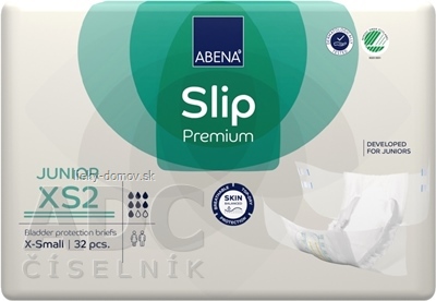 ABENA Slip Premium JUNIOR XS2 plienkové nohavičky, boky 40-60 cm, savosť 1500 ml 1x32 ks