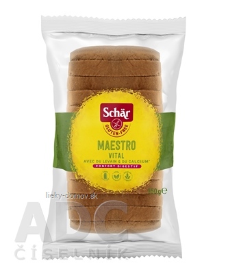 Schär MAESTRO VITAL chlieb bezgluténový, kysnutý, viaczrnný, krájaný, 1x350 g