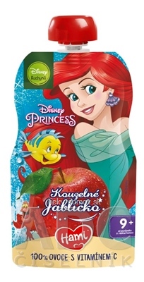 Hami Disney Princess ovocná kapsička Jabĺčko pasterizovaný ovocný príkrm (od ukonč. 9. mesiaca) 1x110 g