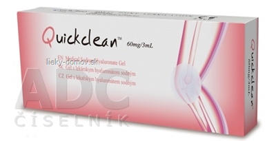 Quickclean 60 mg/3 ml Gél s hyaluronátom sodným v predplnenej injekčnej striekačke, na náhradu synoviálnej tekutiny na kĺby (20 mg/1 ml) 1x3 ml