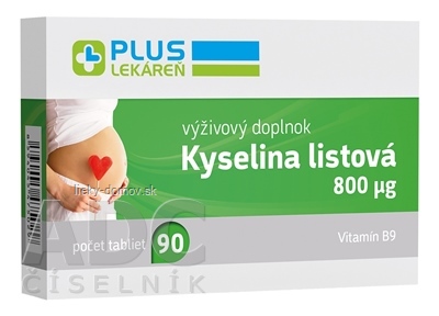 PLUS LEKÁREŇ Kyselina listová 800 μg tbl 1x90 ks