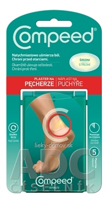 Compeed NÁPLASŤ na pľuzgiere na nohách stredná 1x5 ks