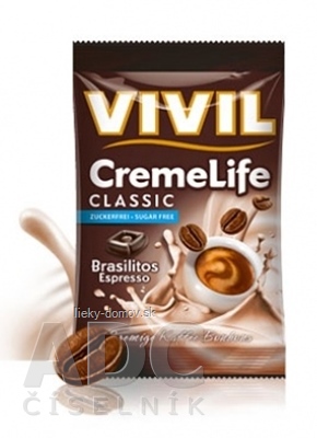VIVIL BONBONS CREME LIFE CLASSIC drops Brasilitos s kávovou príchuťou, bez cukru 1x110 g