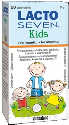 Vitabalans LACTOSEVEN Kids žuvacie tablety 1x50 ks