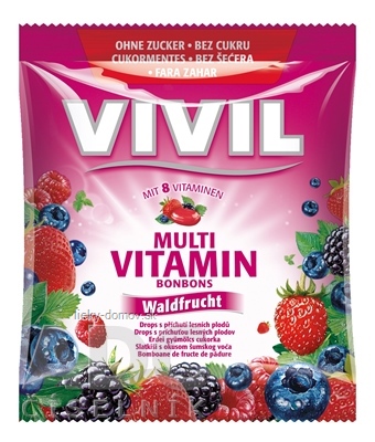 VIVIL BONBONS MULTIVITAMÍN drops s príchuťou lesného ovocia, bez cukru 1x60 g