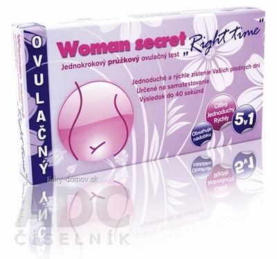 Woman secret RIGHT TIME ovulačný test prúžkový 5v1 (5 prúžkov) 1x5 ks