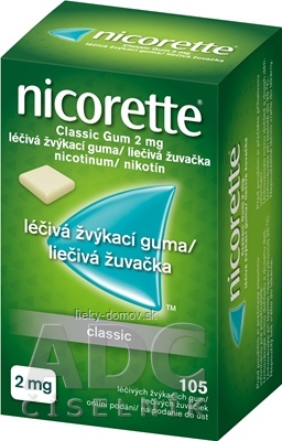 Nicorette Classic Gum 2 mg gum med (blis. PVC/PVDC/Al) 1x105 ks