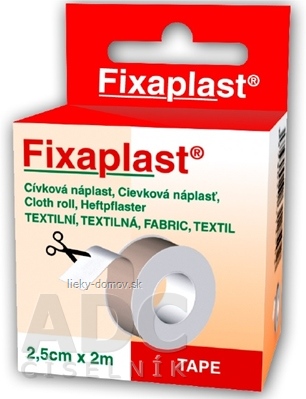 FIXAplast Cievková náplasť textilná 2,5cm x 2m, 1x1 ks